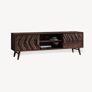 Mid Century TV Stand Wave Cabinet For Living Room And Media