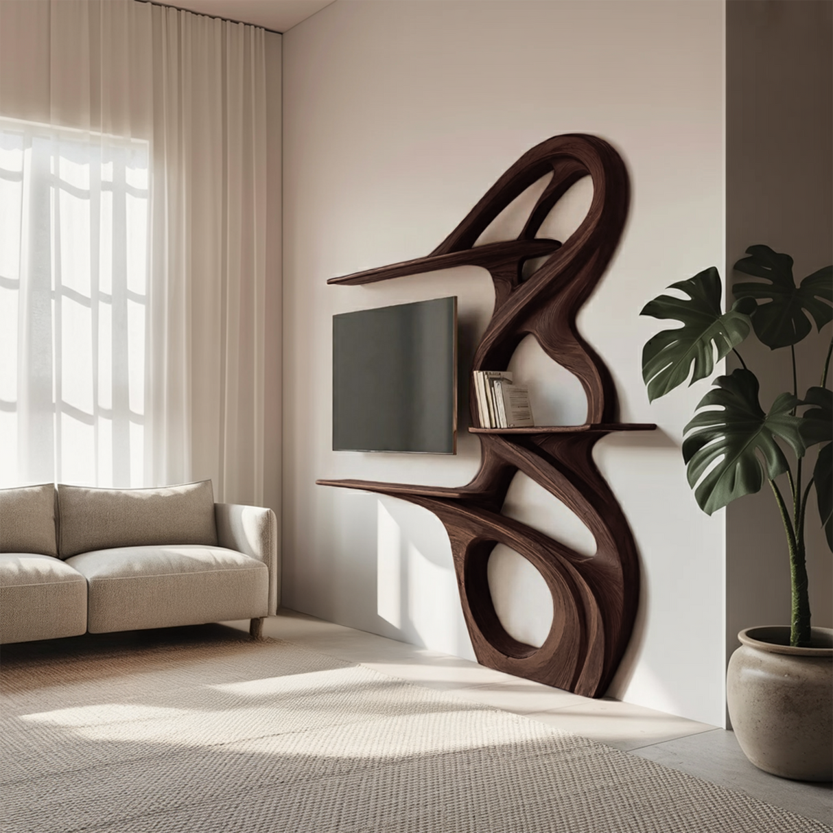 Minimalist TV Shelf Floating For Home Interior