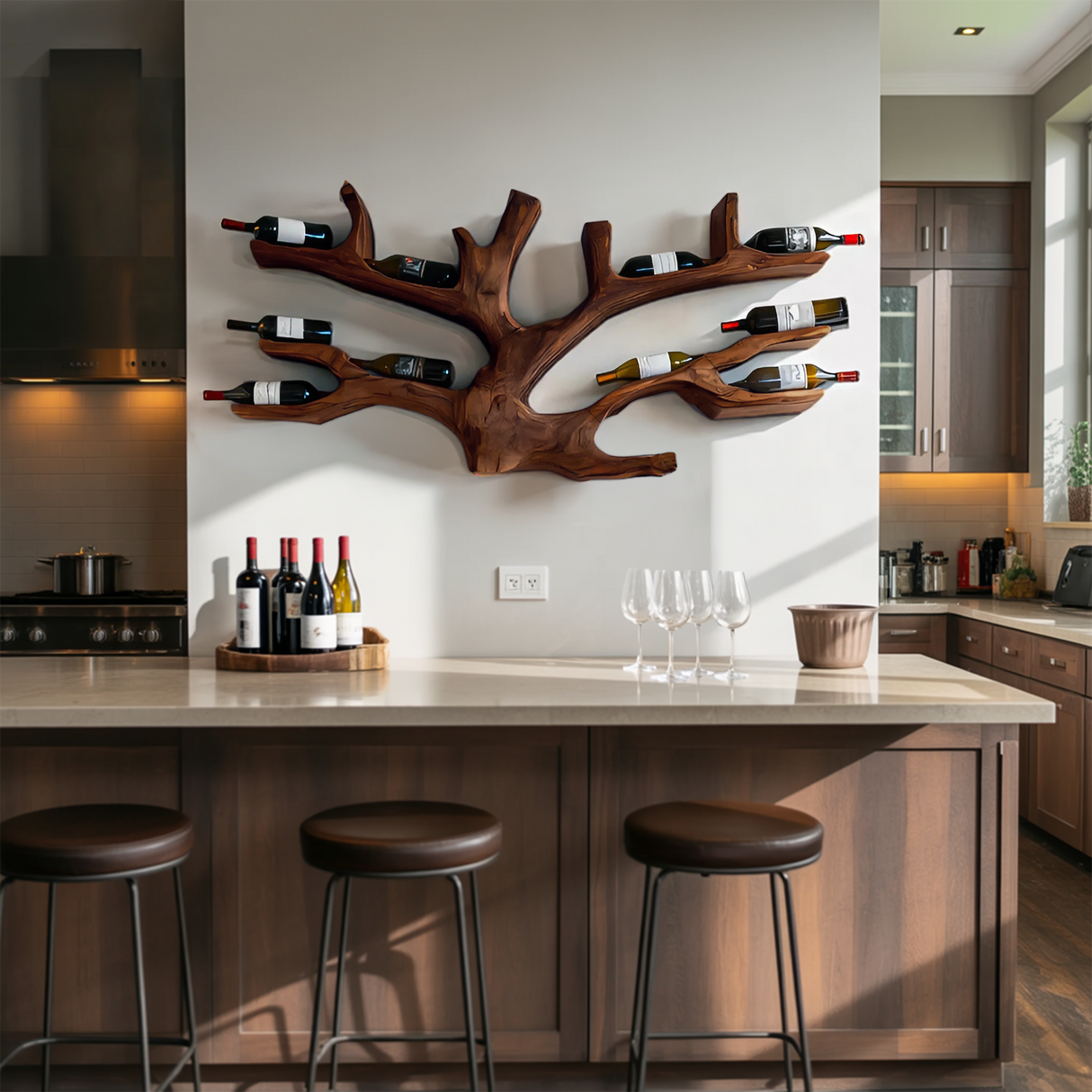Artistic Wine Holder Wall Rack For Home Bar