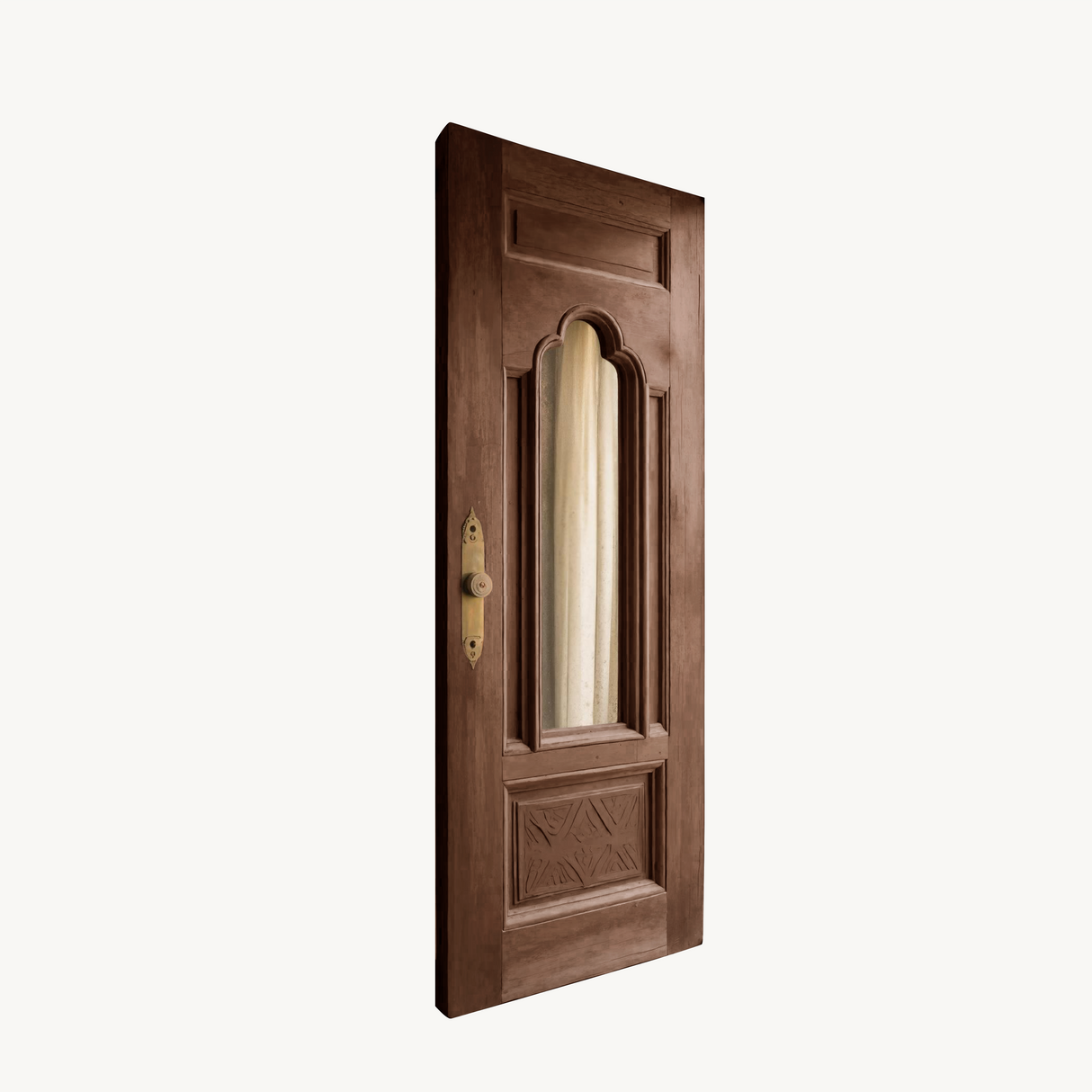 Elegant Vintage Carved Wood Door For Entryway And Living Room