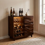 Modern Wine Cabinet Natural Wood For Dining Room