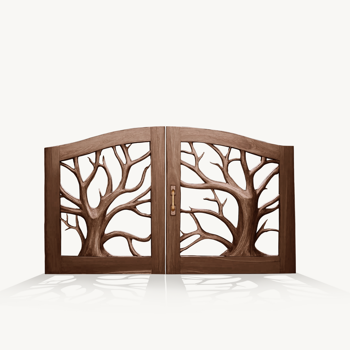 Rustic Tree Carved Entrance Gate For Garden Driveway