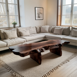 Live Edge Coffee Table With Organic Slab For Living Room And Interior