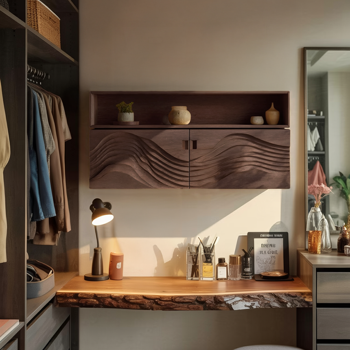 Industrial Wooden Wall Mounted Bookshelf For Home Office Storage