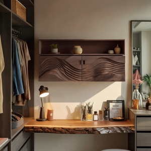 Industrial Wooden Wall Mounted Bookshelf For Home Office Storage