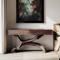 Mid Century Live Edge Entryway Table For Bedroom Rustic Accent
