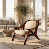 Handcrafted Wooden Accent Chair For Living Room