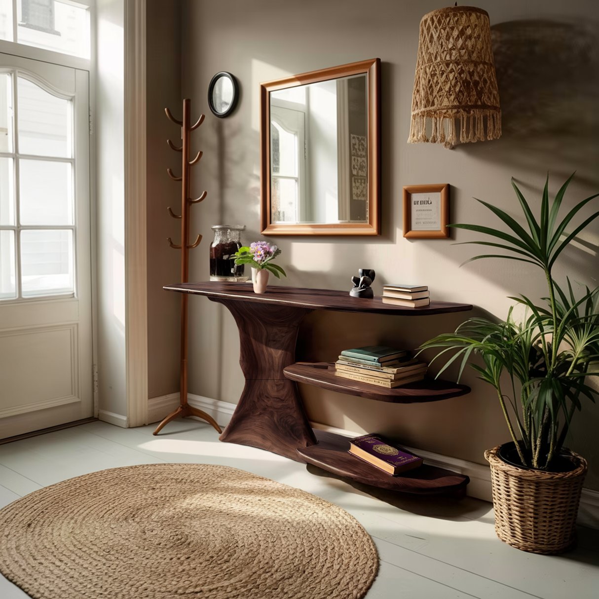 Modern Solid Wood Entryway Table For Home Organization