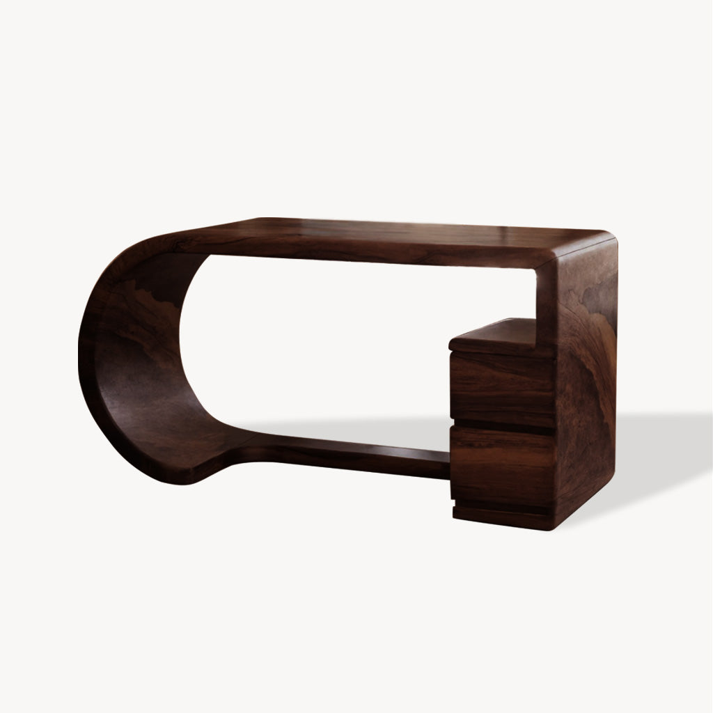 Curved Sculptural Desk With Fluid Form For Home Office And Studio