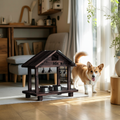 Mid Century Elevated Pet Food Stand For Dogs