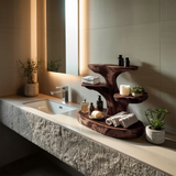 Organic Multi Tier Bathroom Shelf For Spa