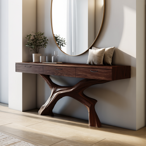 Mid Century Solid Wood Dressing Table For Modern Bedroom