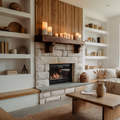 Rustic Fireplace Mantel Shelf For Cozy Cabin Living Room