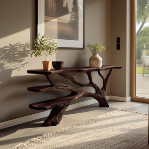 Handcrafted Live Edge Entryway Table For Bedroom Rustic Home Interior