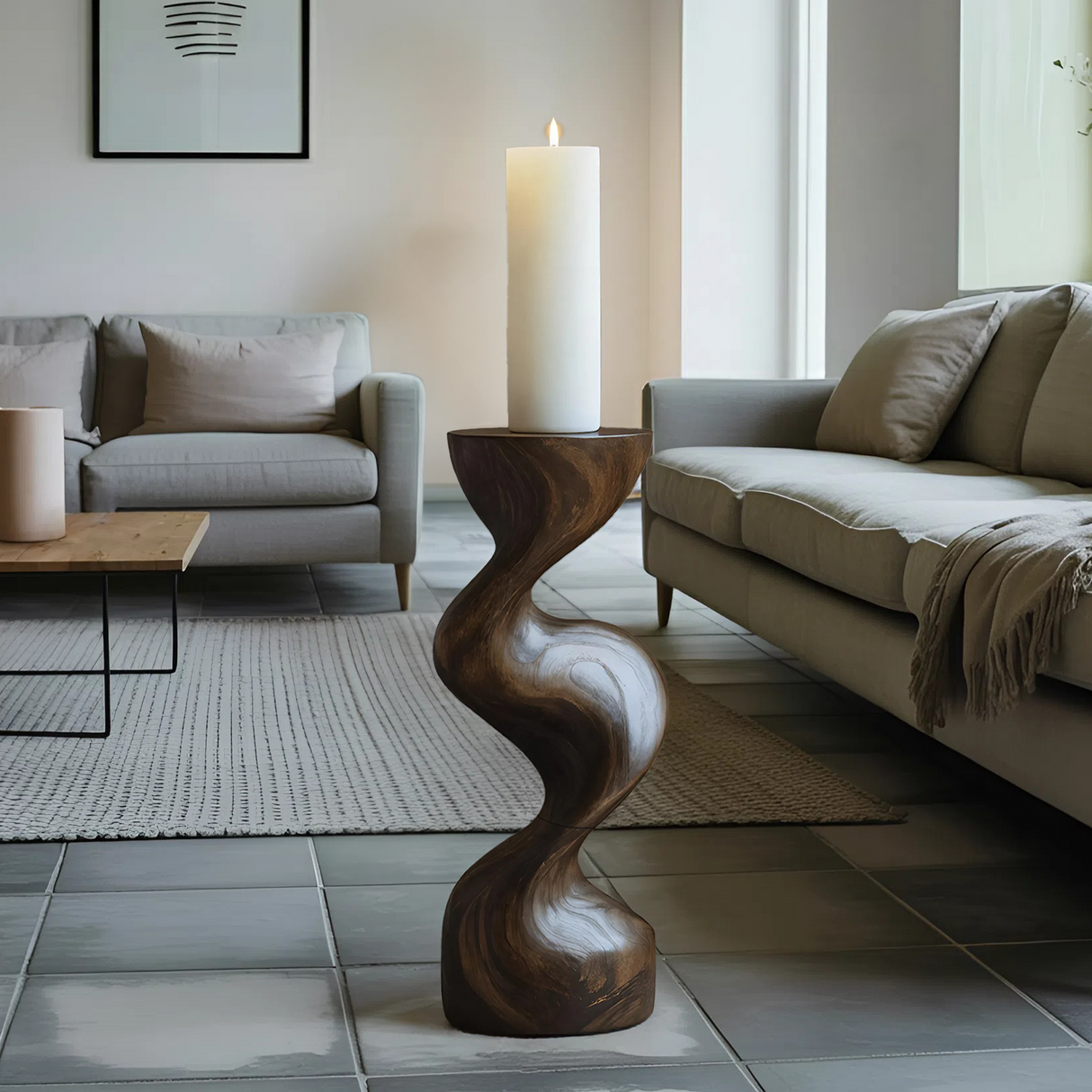 Mid Century Candle Holder For Living Room Modern Decor