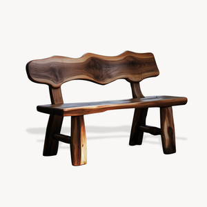 Rustic Garden Bench Live Edge Outdoor Seating For Patio Courtyard And Backyard