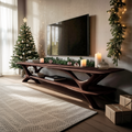 Farmhouse Wooden Live Edge TV Console For Holiday Living Room Gift
