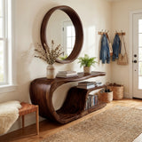 Modern Wood Console Table With Storage For Living Room