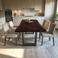 Kitchen Decor Mid Century Wooden Live Edge Dining Table