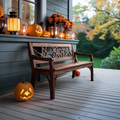 Rustic Solid Wood Halloween Bench For Spooky Outdoor Home Decor
