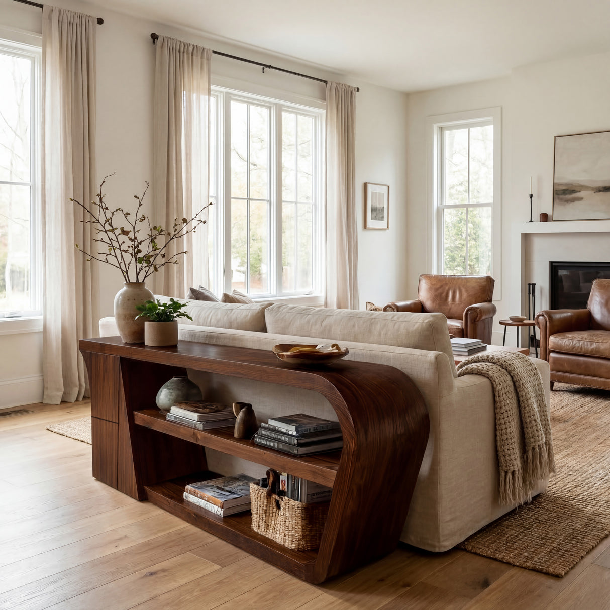 Minimalist Wood Console Table For Living Room Styles