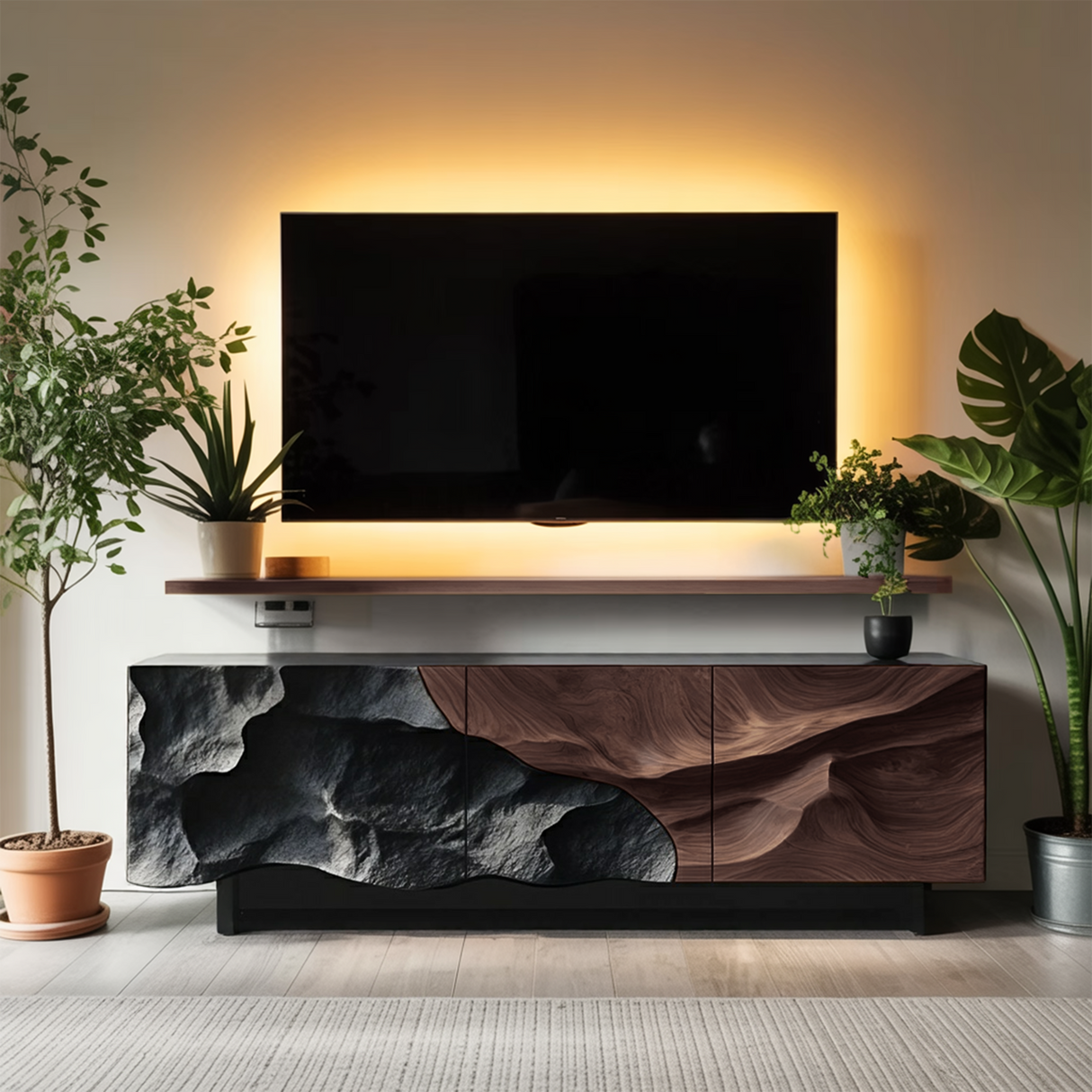 Farmhouse TV Console For Entryway Furniture Style