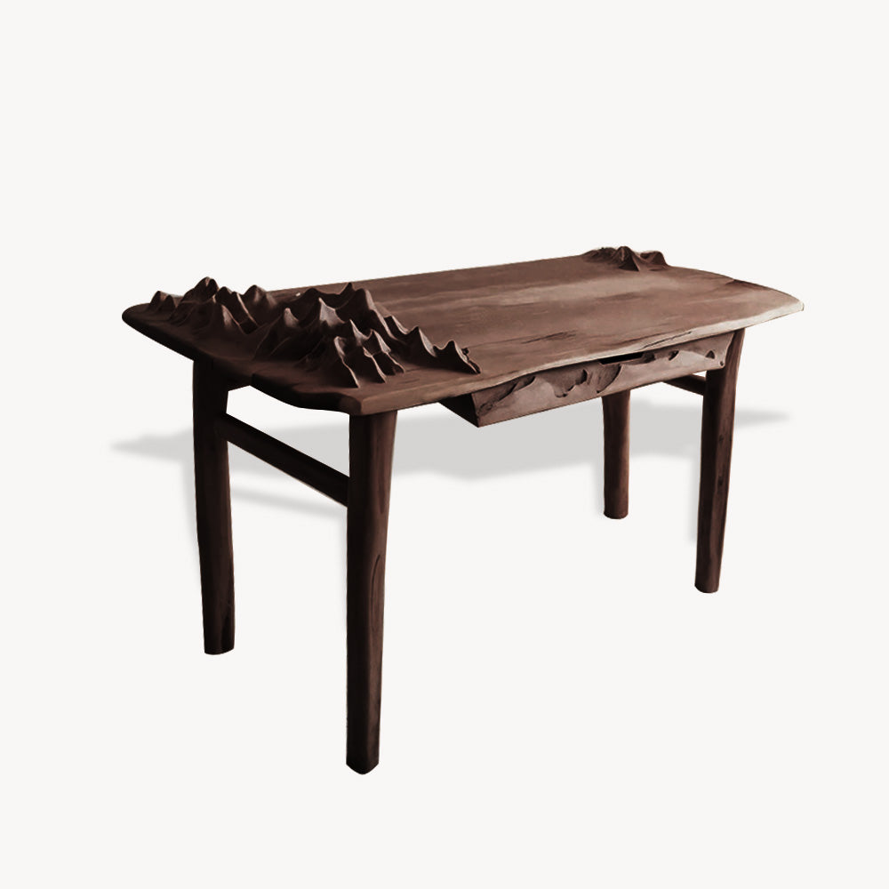 Mountain Carving Desk With 3D Detail For Studio Office And Reading Corner