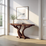 Modern Handcrafted Wooden Live Edge Console Table For Bedroom Decor