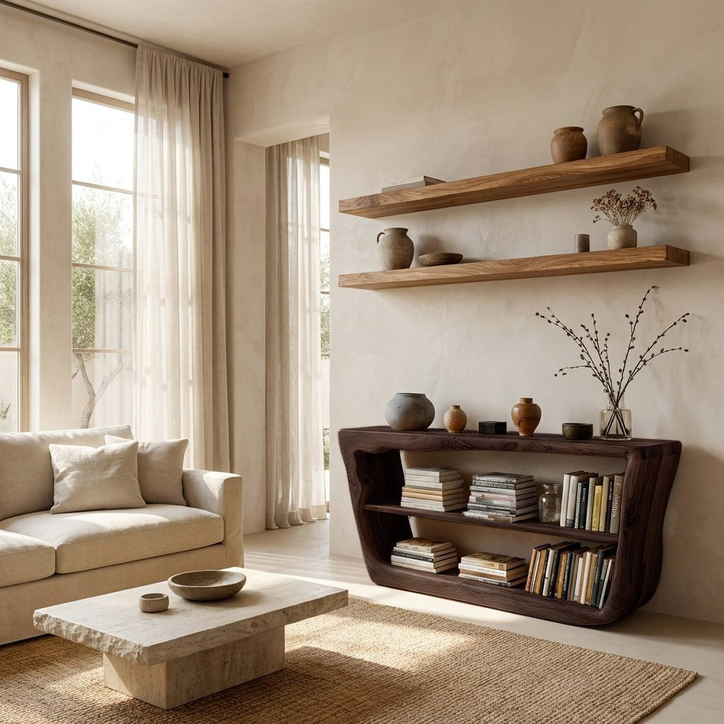 Minimalist Wooden Console Table For Living Room Storage