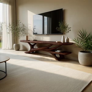 Modern TV Stand Curved Design For Living Room