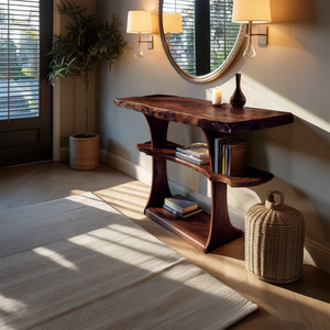 Farmhouse Live Edge Entryway Table For Hallway And Foyer Design