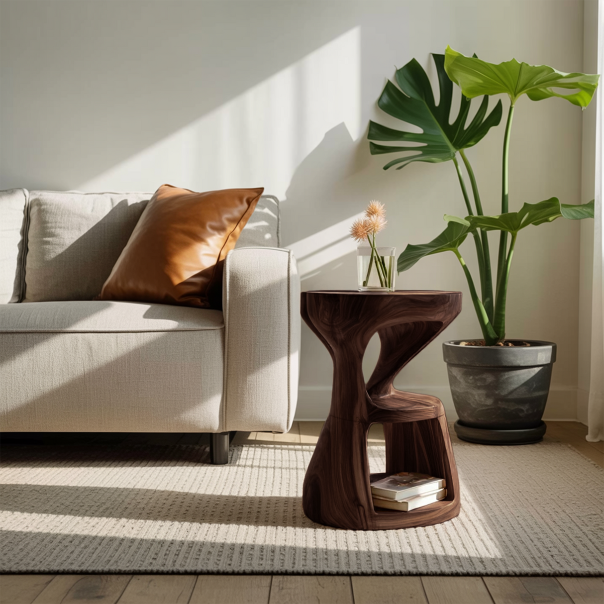 Modern Sculptural Side Table For Living Room