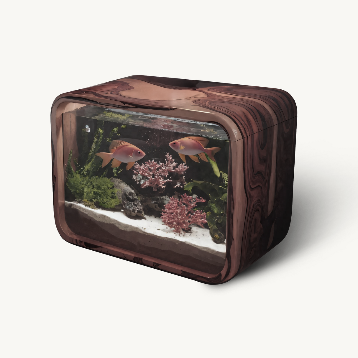 Modern Aquarium Nightstand With Storage For Bedroom And Living Room Display