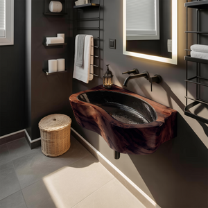 Handcrafted Live Edge Wood Vanity Sink For Natural Bathroom Decor