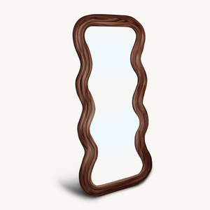 Wavy Frame Full Length Mirror Wall Mounted For Bedroom And Living Room
