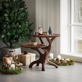 Farmhouse Solid Wood End Table For Living Room Holiday Wall Decor