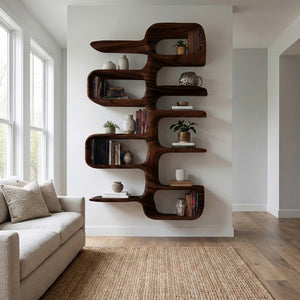 Scandinavian Wooden Wall Shelf For Home Interior Decor