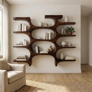 Modern Farmhouse Wooden Wall Shelf For Cozy Living Room