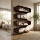 Contemporary Natural Wood Wall Mounted Shelf For Interior Decor