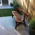 Rustic Live Edge Bench With Backrest For Garden Patio And Balcony