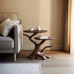 Farmhouse Solid Wood End Table For Living Room Decor And Storage