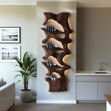 Mid Century Solid Wood Wine Rack For Bar Decor And Display