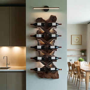 Handcrafted Solid Wood Wine Rack For Bar Decor And Storage