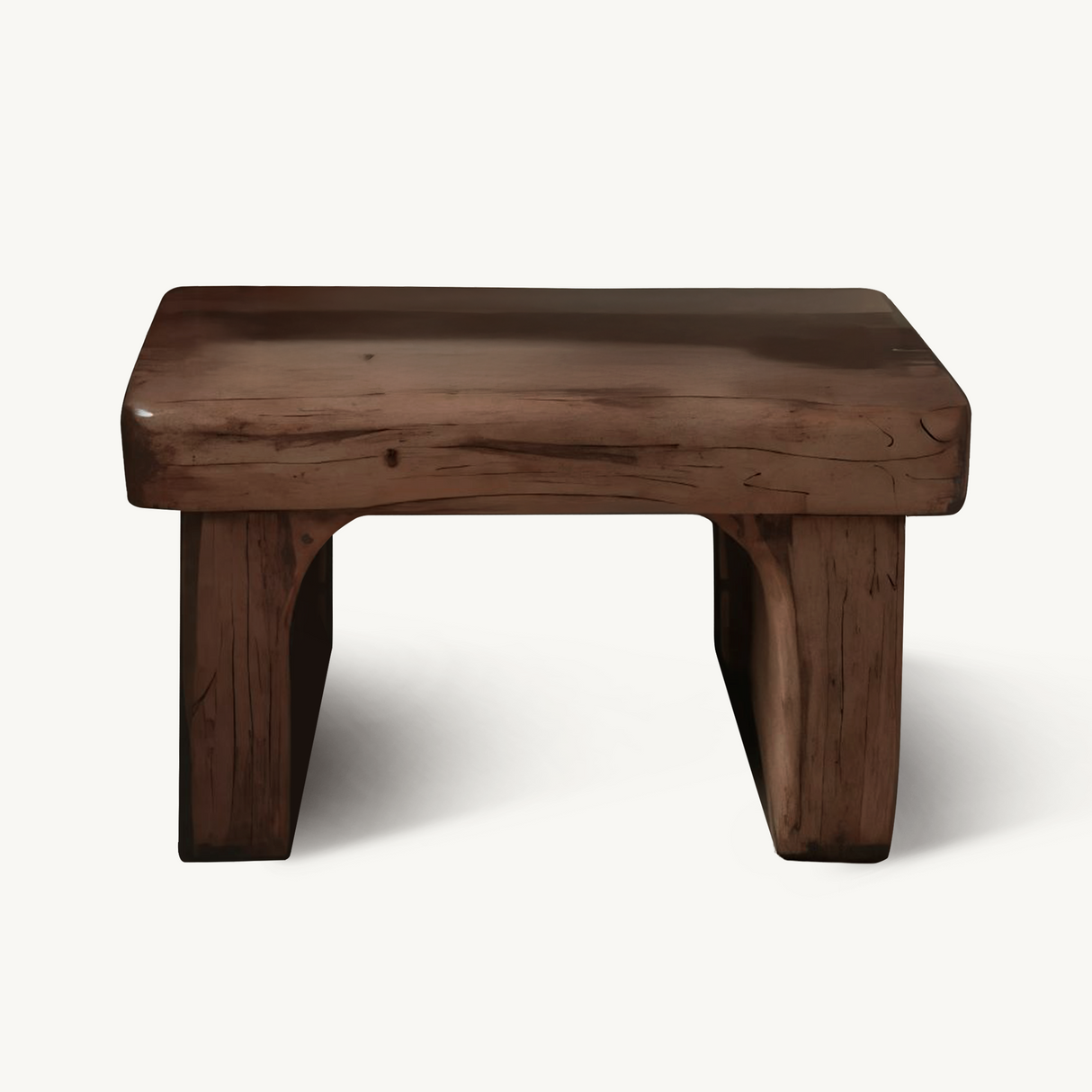 Rustic Nightstand Low Bedside Table With Shelf For Bedroom And Meditation