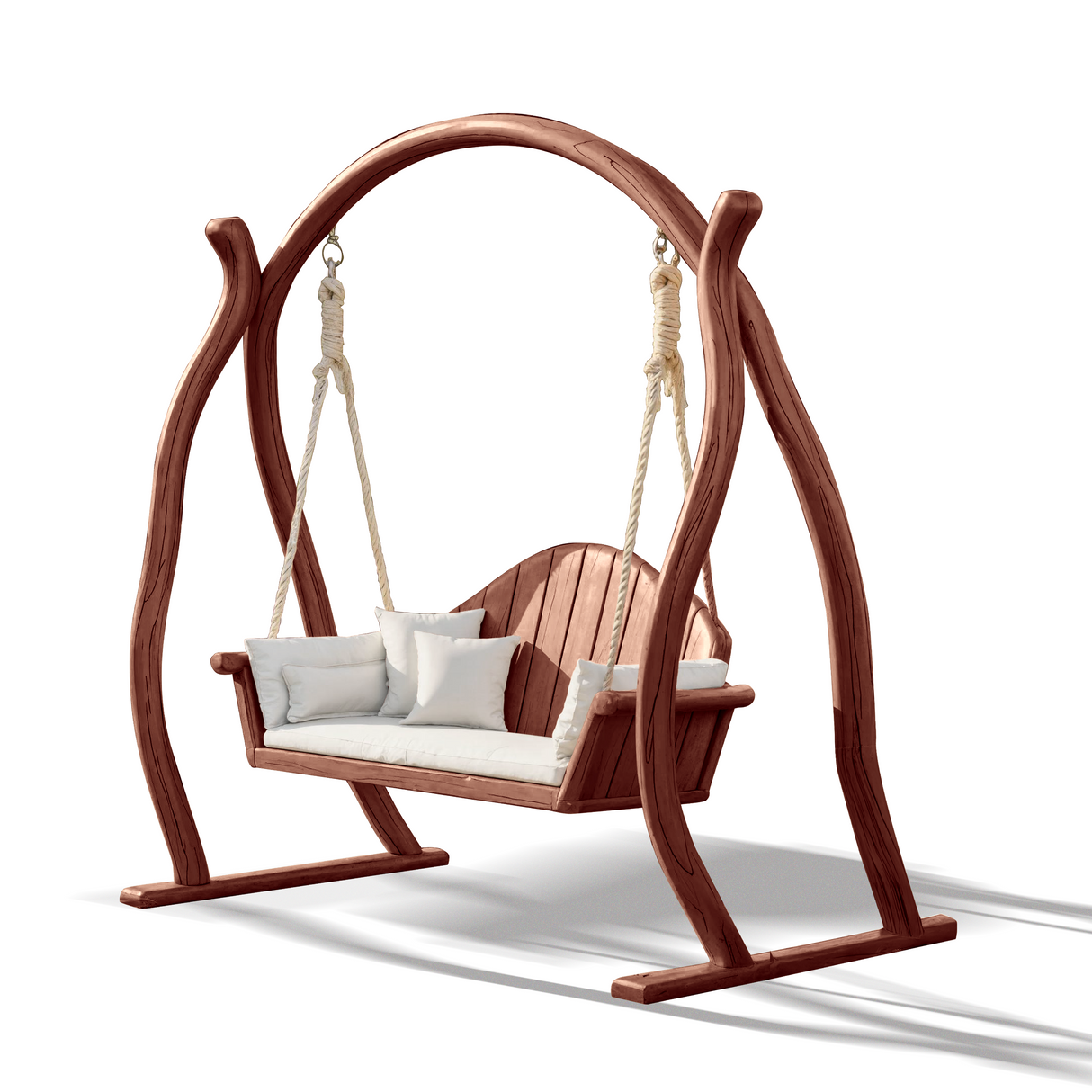 Curved Frame Garden Swing Bench For Outdoor Relaxation