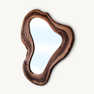 Organic Sculpted Wall Mirror With Wavy Frame For Entryway And Living Room