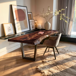 Mid Century Natural Wooden Tabletop For Decor