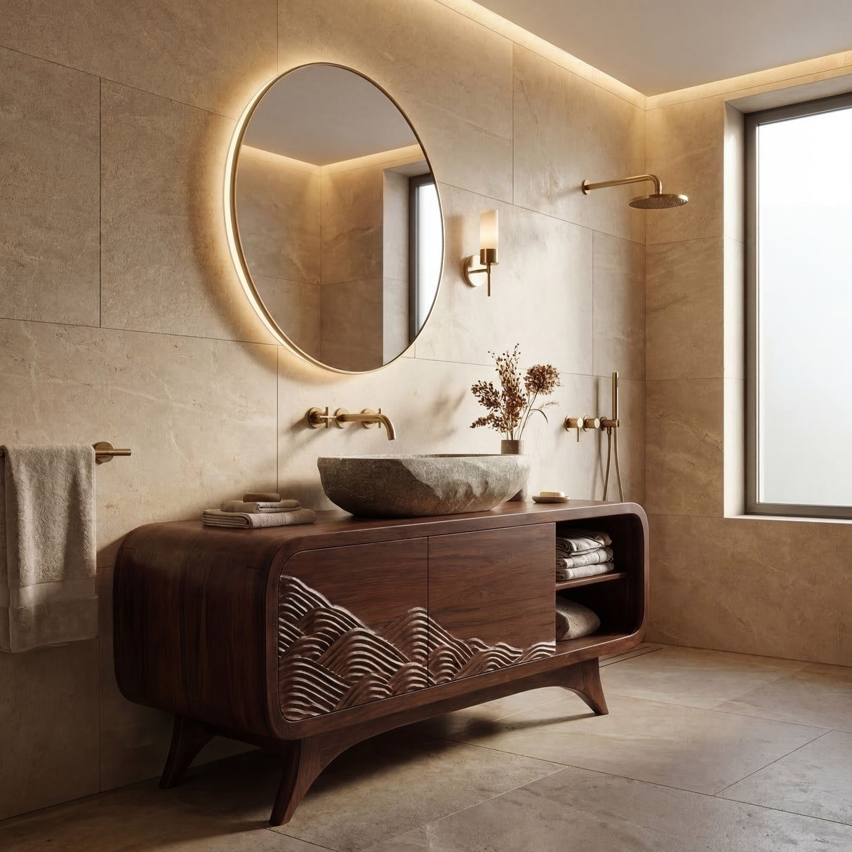 Contemporary Wooden Bathroom Vanity For Bathroom Decor