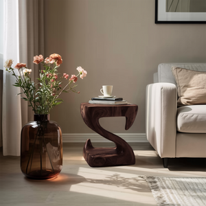 Modern Sculptural S Shaped Side Table For Living Room