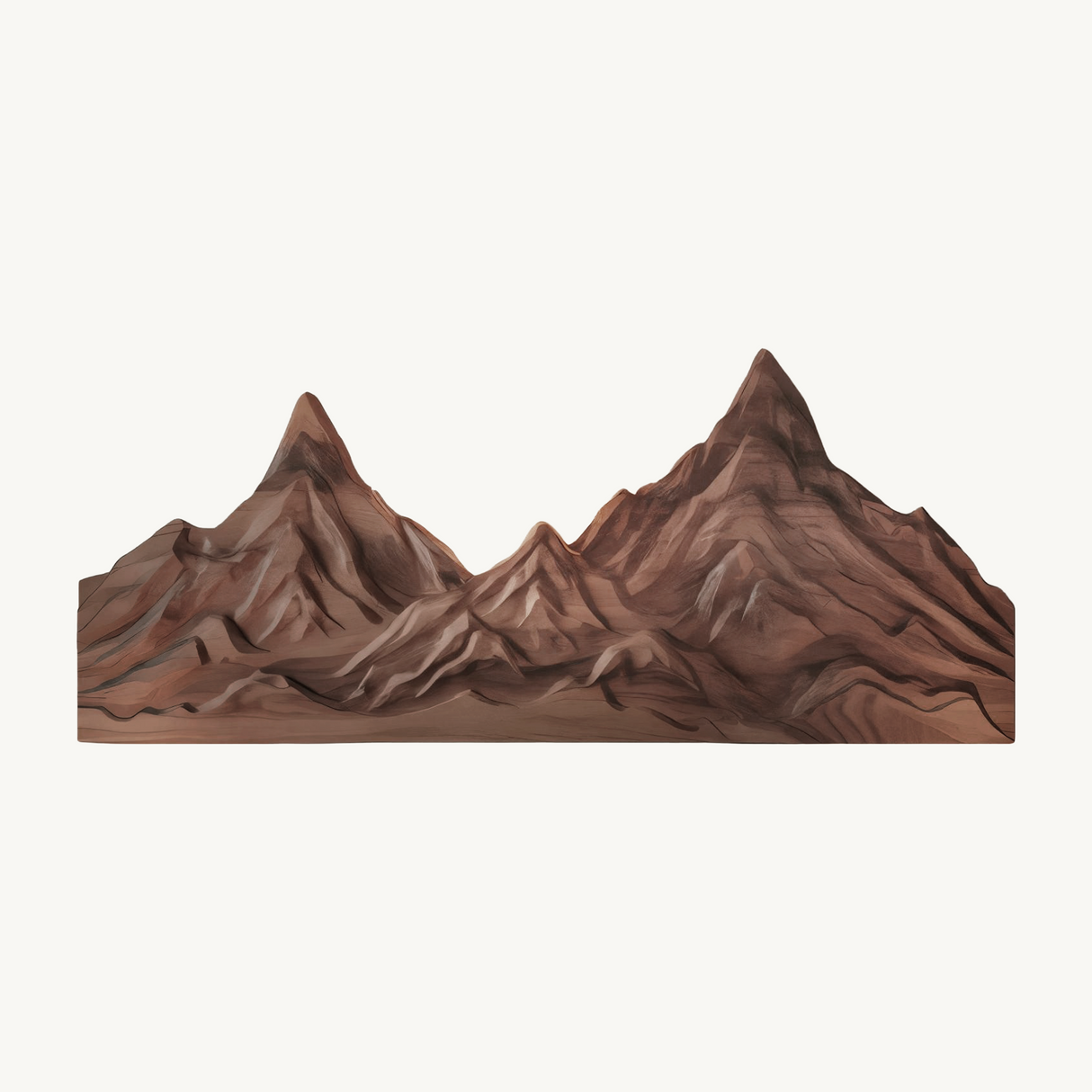 Rustic Mountain Wall Art Sculpture Hand Carved For Bedroom And Living Room